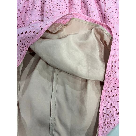 M Missoni Pleated Silk Cotton Pink
Sleeveless Lined Eyelet Mini Dress Sz 40/US8 - Picture 4 of 13